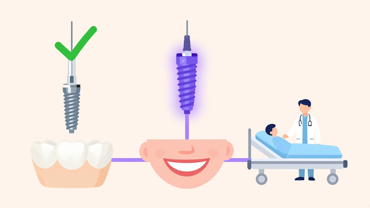 Three anesthesia options visualized as converging paths leading to a confident smile.