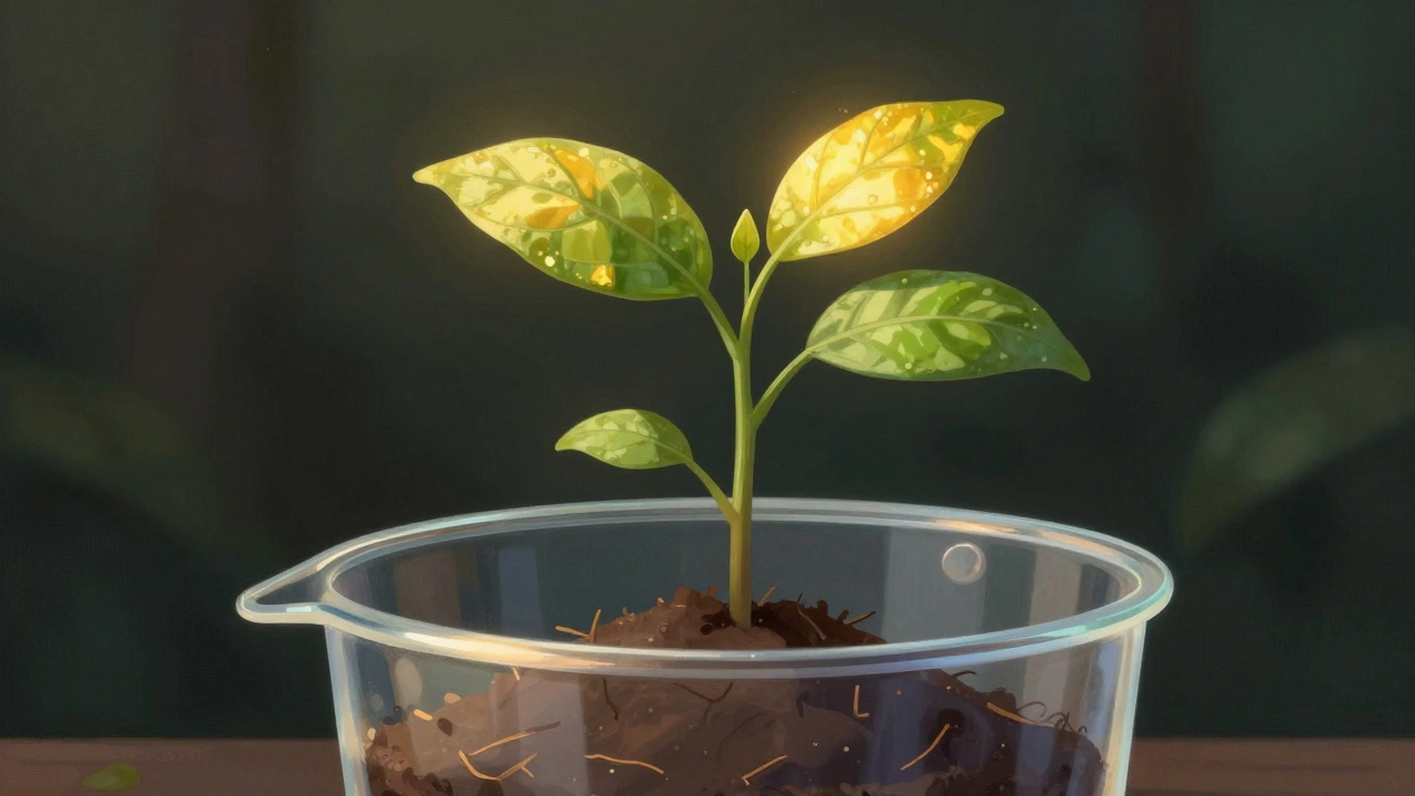 Small plant growing from an incubator representing hope.